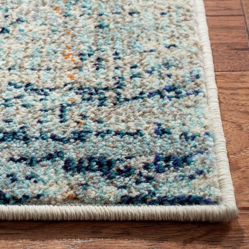 Metro-Mod Dovie Light Blue & Beige 6'7" Square Synthetic Rug