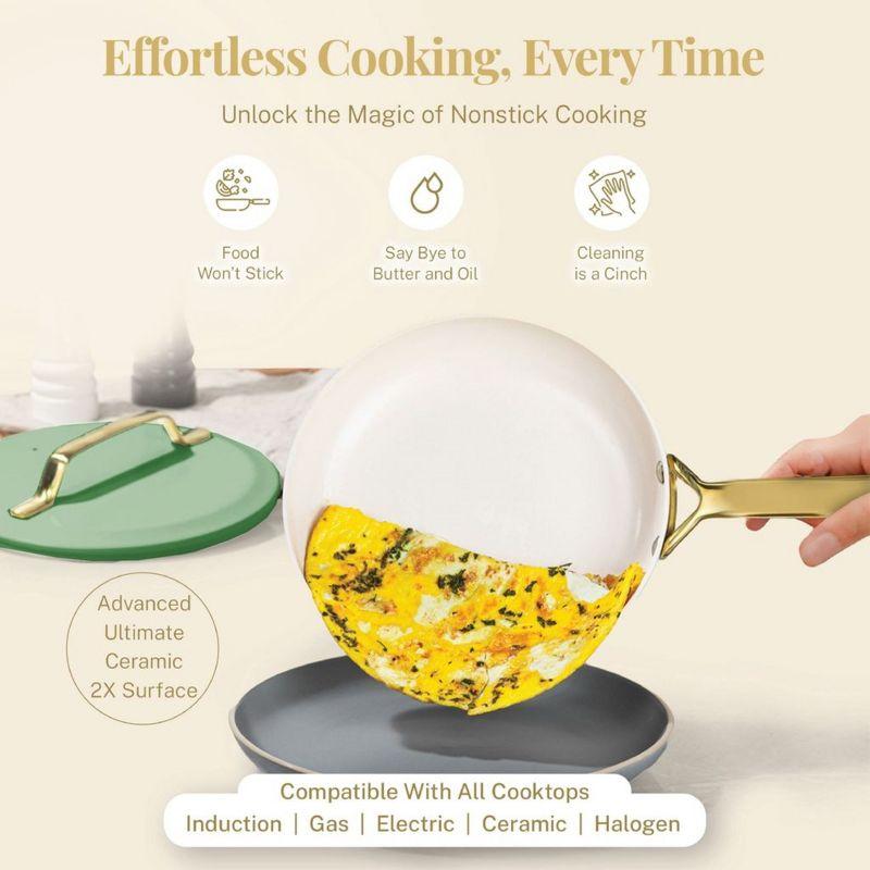 Gotham Steel Gotham Steel Modern Collection 11 Pc Cream Nonstick Cookware Set