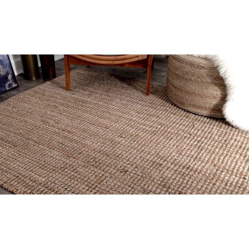Nuloom Ashli Solid 6x9 Jute Indoor Area Rug for Dining Room Rug Neutral Rug Living Room Rug Kitchen, Natural