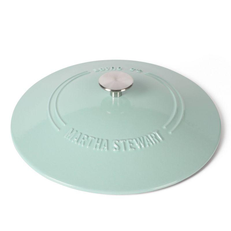 Martha Stewart 3.5 QT Enamel Cast Iron Dutch Oven Braiser - Martha Blue