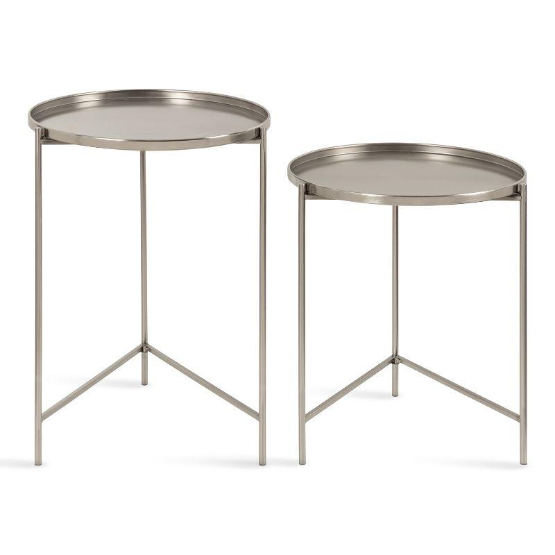 Kate and Laurel Ulani Round Metal Accent Table Set