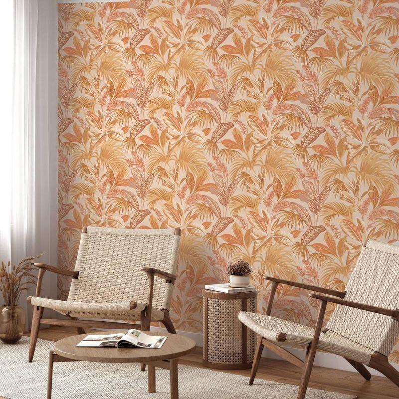 Tempaper & Co.® Havana Palm Removable Peel and Stick Wallpaper, Terracotta Sun, 28 sq. ft.: Vinyl Botanical Leaf Design