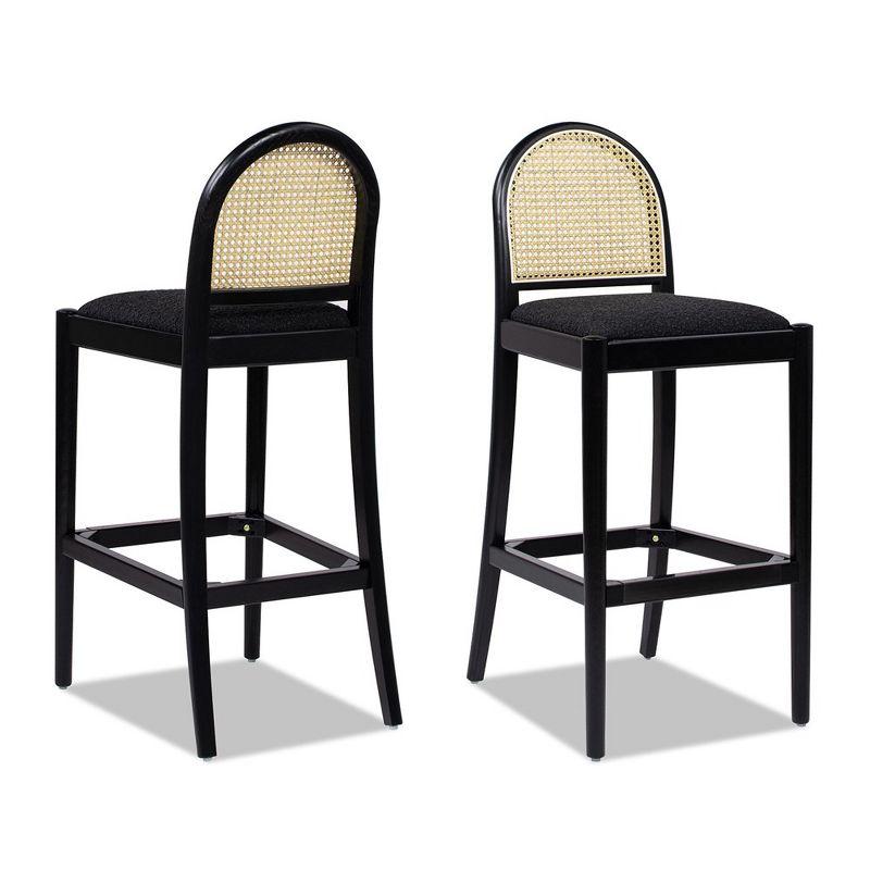 Jennifer Taylor Home Panama Curved Back Cane Rattan Set of 2 Counter Bar Stools