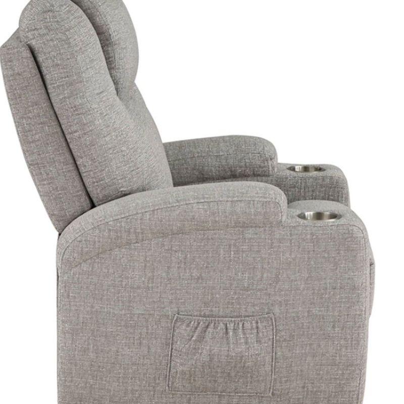 Acme Furniture Evander Power Reclining Sofa Light Gray Chenille