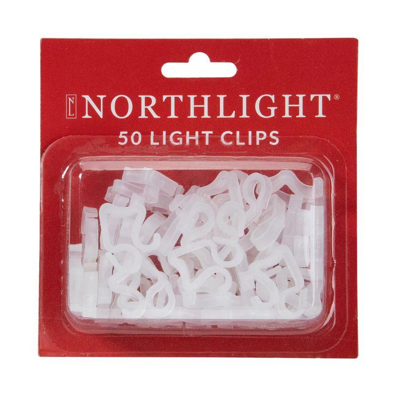 Clear Plastic Outdoor Gutter Christmas Light Clips, Set of 50