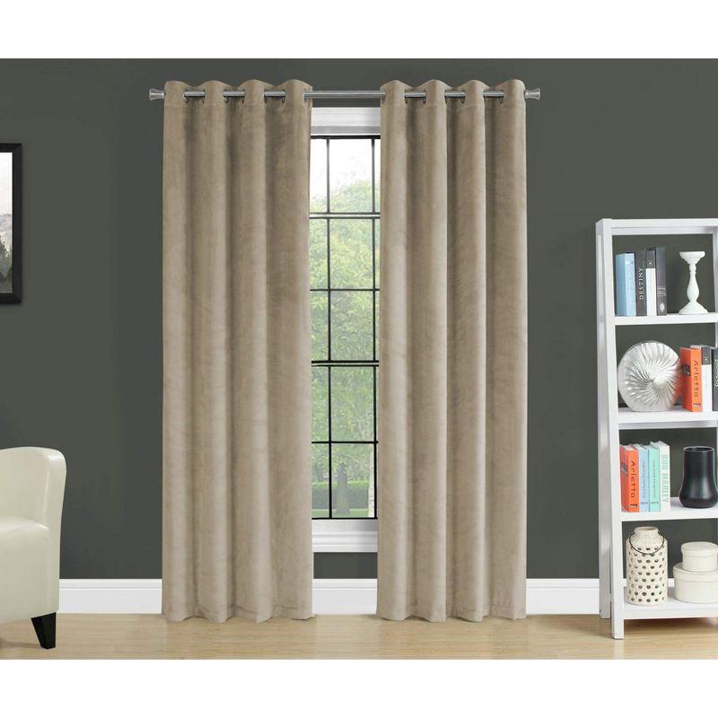 Cream Velvet Blackout Grommet Curtain Panels Set