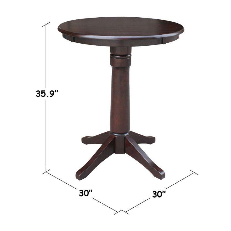 International Concepts 30" Round Top Pedestal Table-34.9" H, Rich Mocha