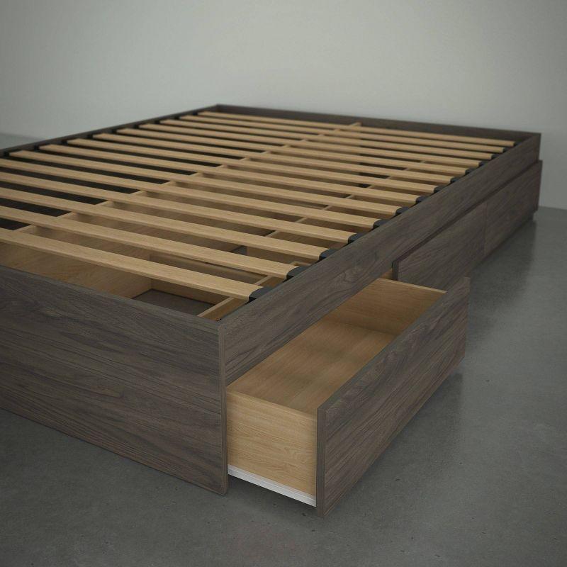 Bark Gray Full Double 3-Drawer Storage Platform Bed