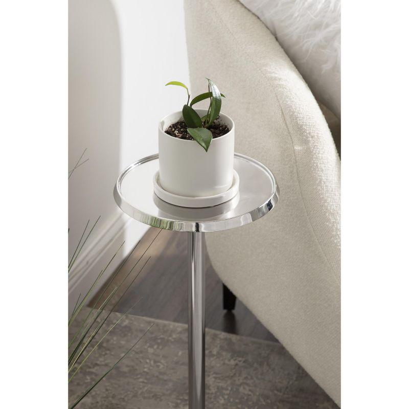 Kate and Laurel Sanzo Round Metal Drink Table, 9x9x23, Silver
