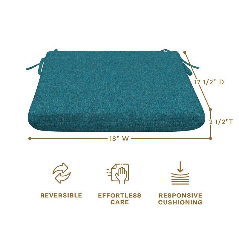 Honeycomb Outdoor Universal Seat Cushion (2-Pack) - Textured Solid Teal