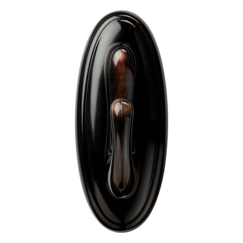 2pk Command Curtain Rod Hooks Oil Rubbed Bronze: No Drill Brackets, 5lb Capacity, Plastic, Brown, 0.625" Rod Diameter