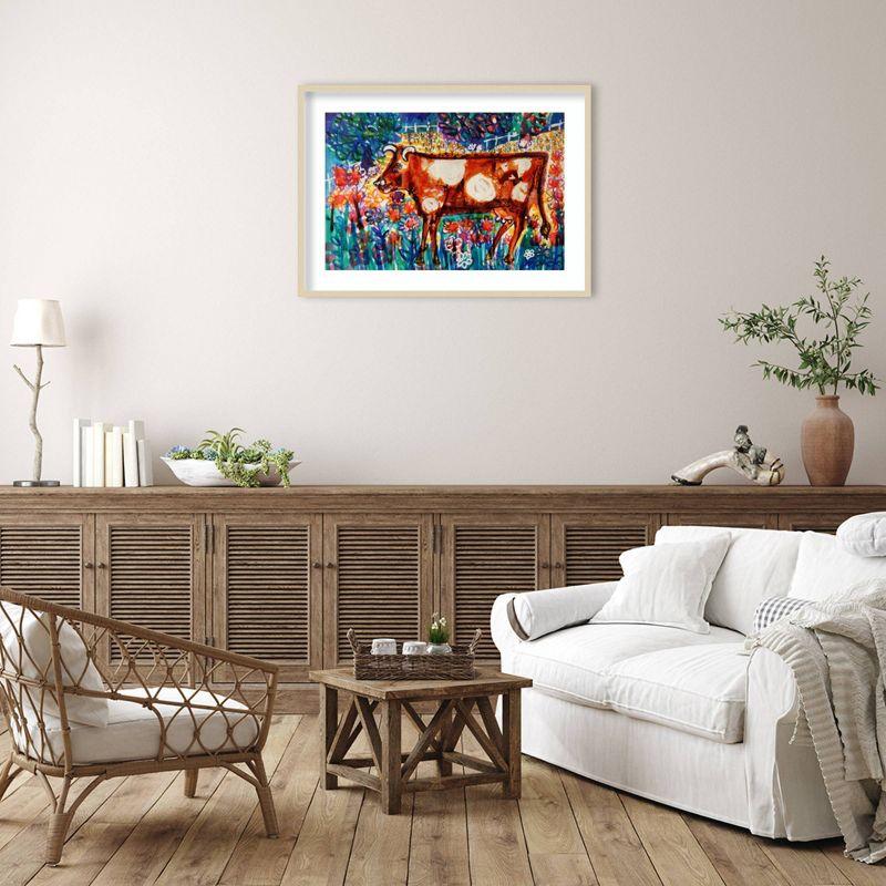 41" x 30" Cow by Brenda Brin Booker Wood Framed Wall Art Print - Amanti Art: Giclee, Botanical Scene