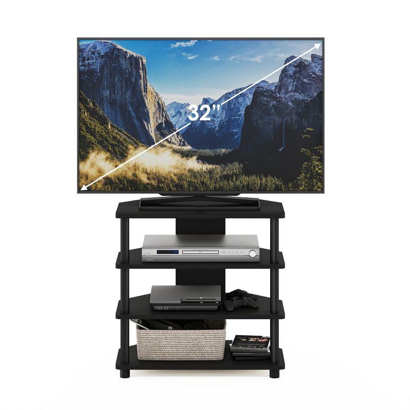 Compact Blackwood Corner TV Stand with Easy Assembly