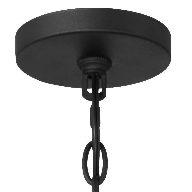 Franklin Iron Works Navarro Black Wagon Wheel Chandelier 24 1/2" Wide Farmhouse Rustic Wood Ring 5-Light Fixture for Dining Room