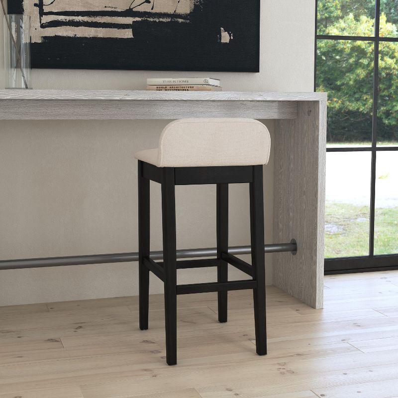 Maydena Barstool Black - Hillsdale Furniture: Non-Swivel, Counter Height, Low Back, Wood Legs