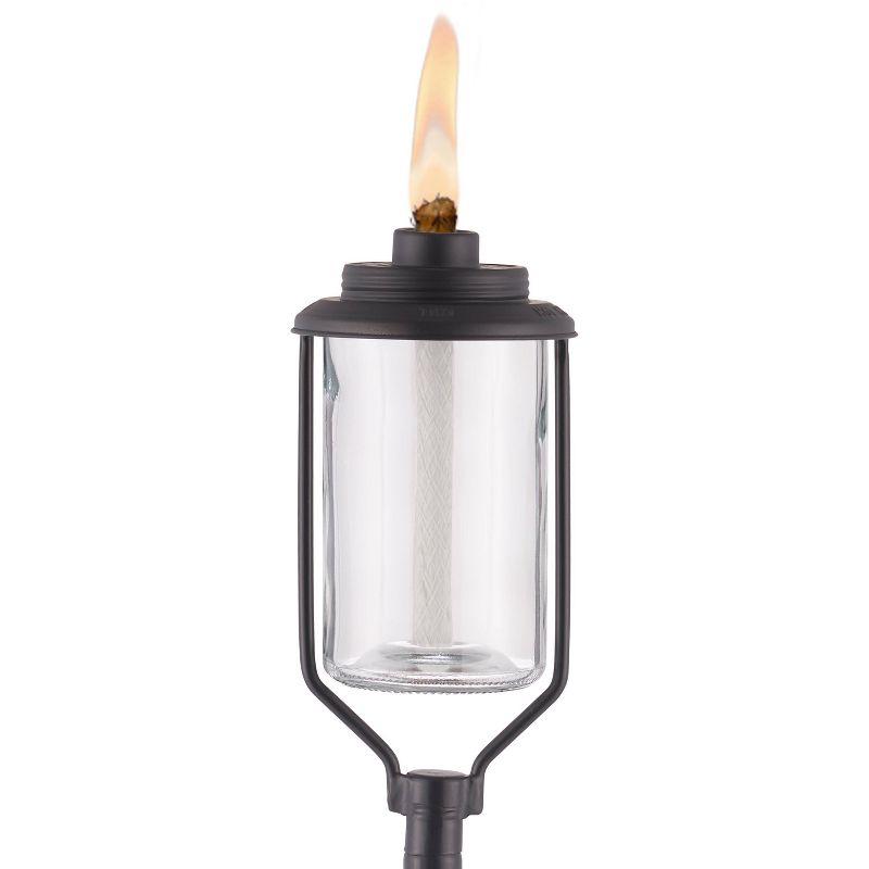 TIKI Simply Glass Torch: Outdoor Stake Torches, Refillable, Kerosene/Lamp Oil Powered, Matte Finish