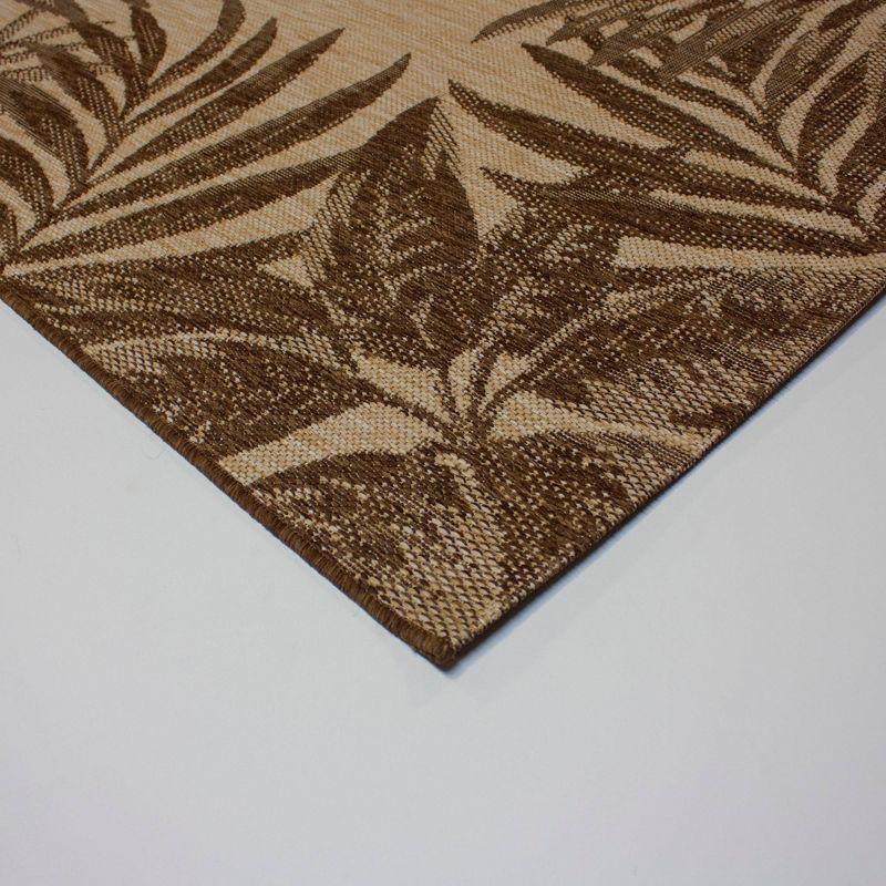 Gertmenian Paseo Tropic Brown Palm Border Indoor/Outdoor Flatweave Area Rug