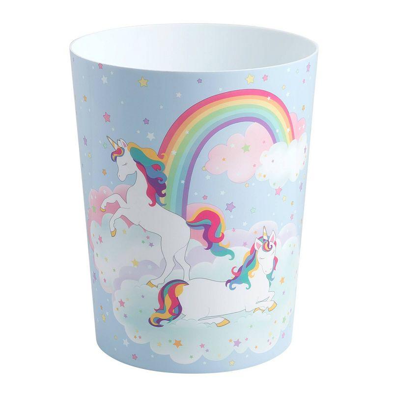 Unicorn And Rainbow Plastic Open Waste Basket - 1.56 Gallons