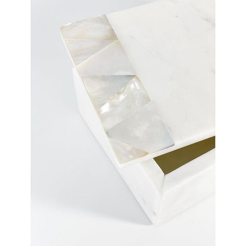 Mother of Pearl White Marble Decor Box - Anaya