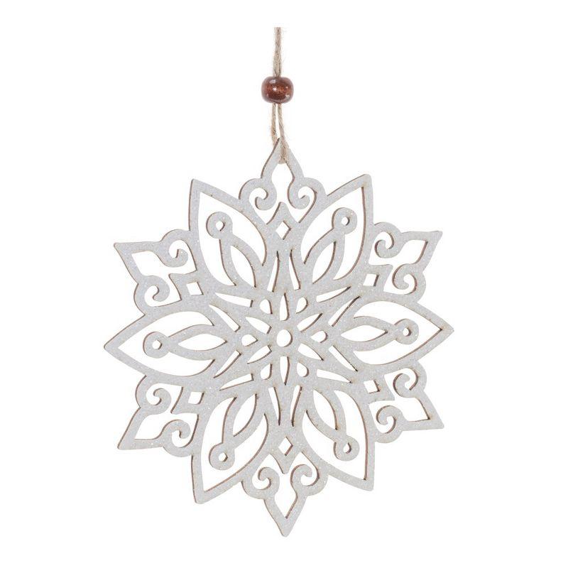 Melrose Wood Snowflake Ornament (Set of 12)