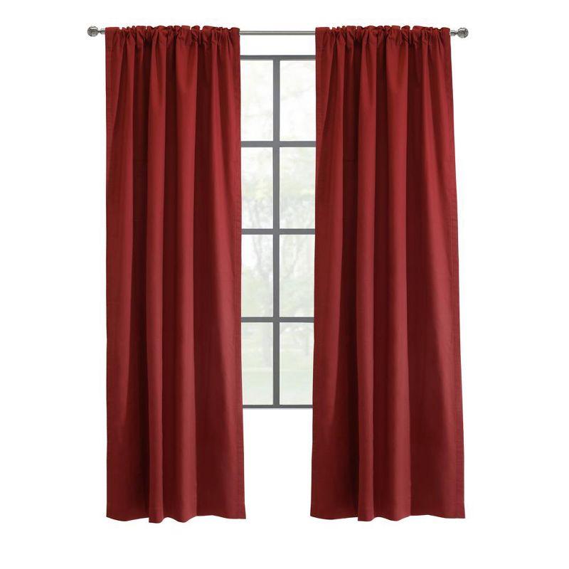 Thermalogic Weathermate Topsions Room Darkening Provides Daytime and Nighttime Privacy Curtain Panel Pair Each 40" x 63" Burgundy