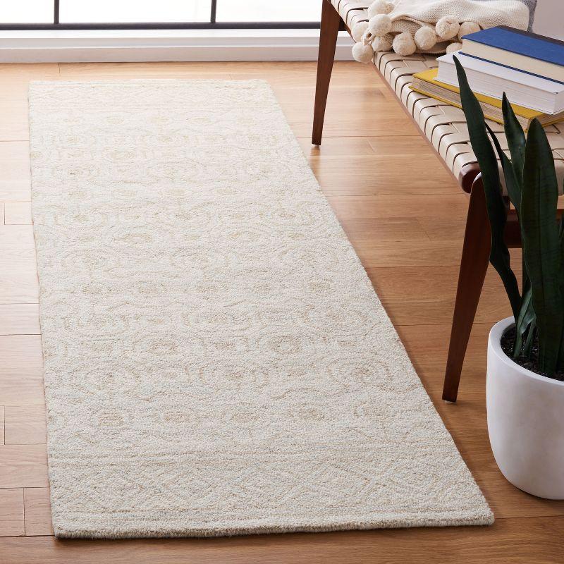 Micro-Loop MLP950 Hand Tufted Indoor Runner Rug - Ivory/Light Green - 2'3"x7' - Safavieh