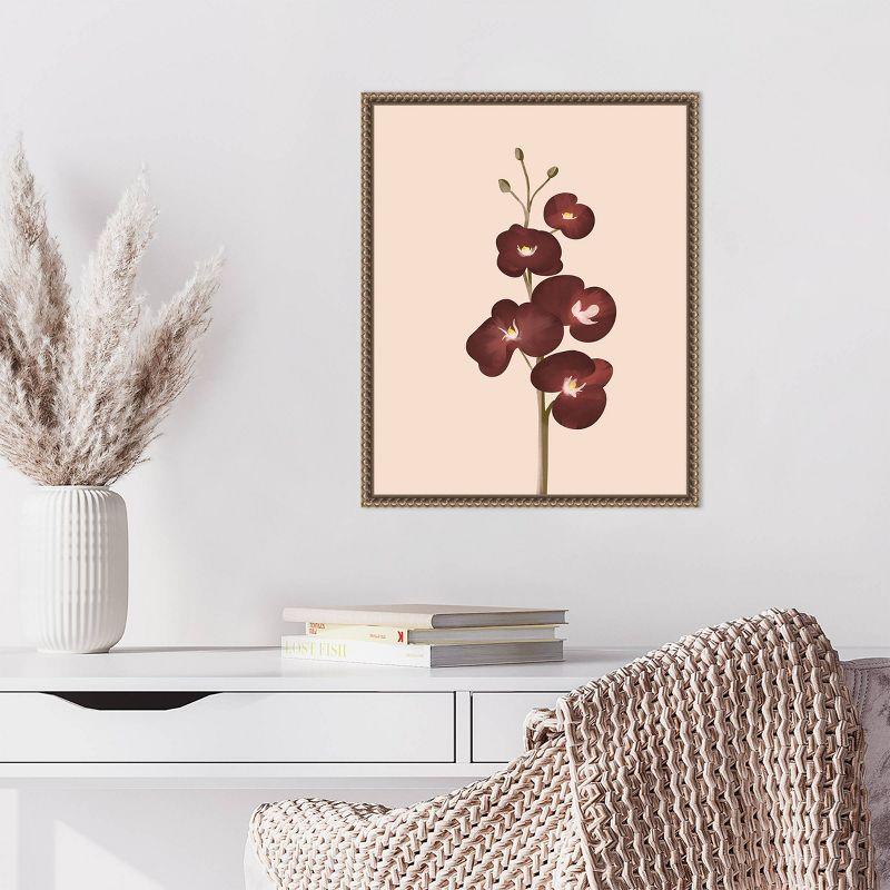 Burgundy Orchid Floral 16"x20" Framed Canvas Wall Art