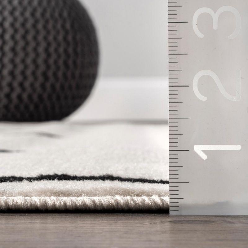 Nuloom 4x6 Noa Triabl Moroccan Indoor Area Rug, Black, Bohemian Design, Stain Resistant, BedroomLiving Room, Kitchen,