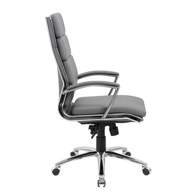 High-Back Executive Swivel Chair with Chrome Base in Gray