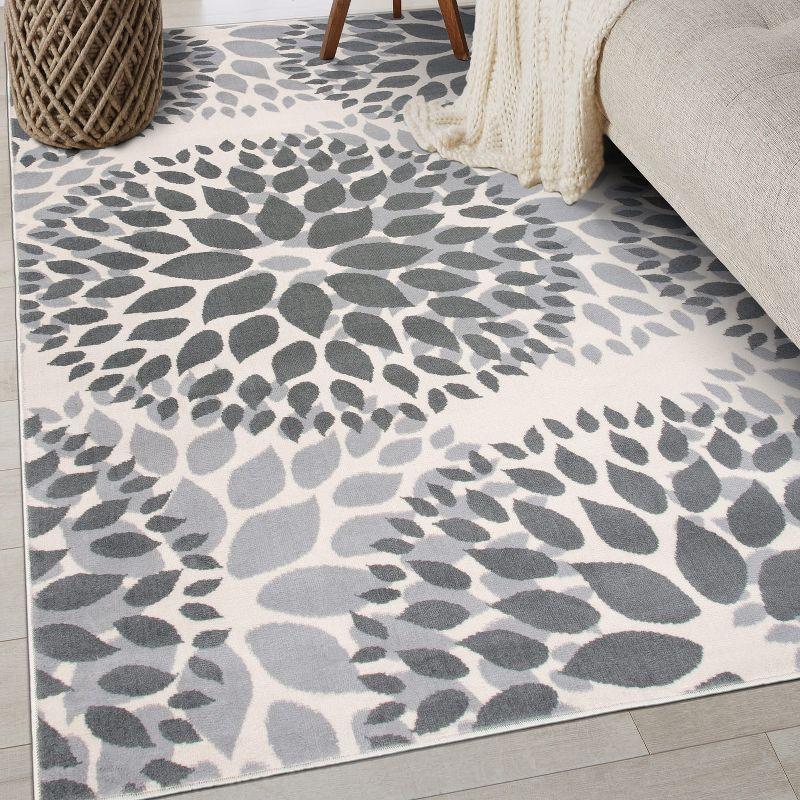 World Rug Gallery Modern Floral Circles Area Rug