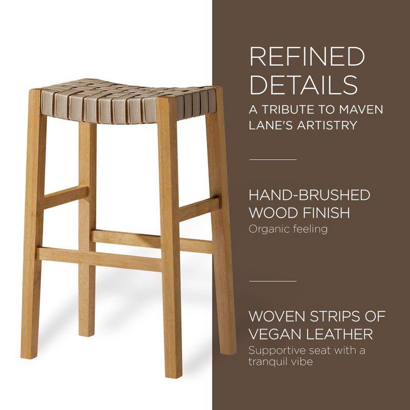 Maven Lane Emerson Kitchen Stool with Vegan Leather Upholstery