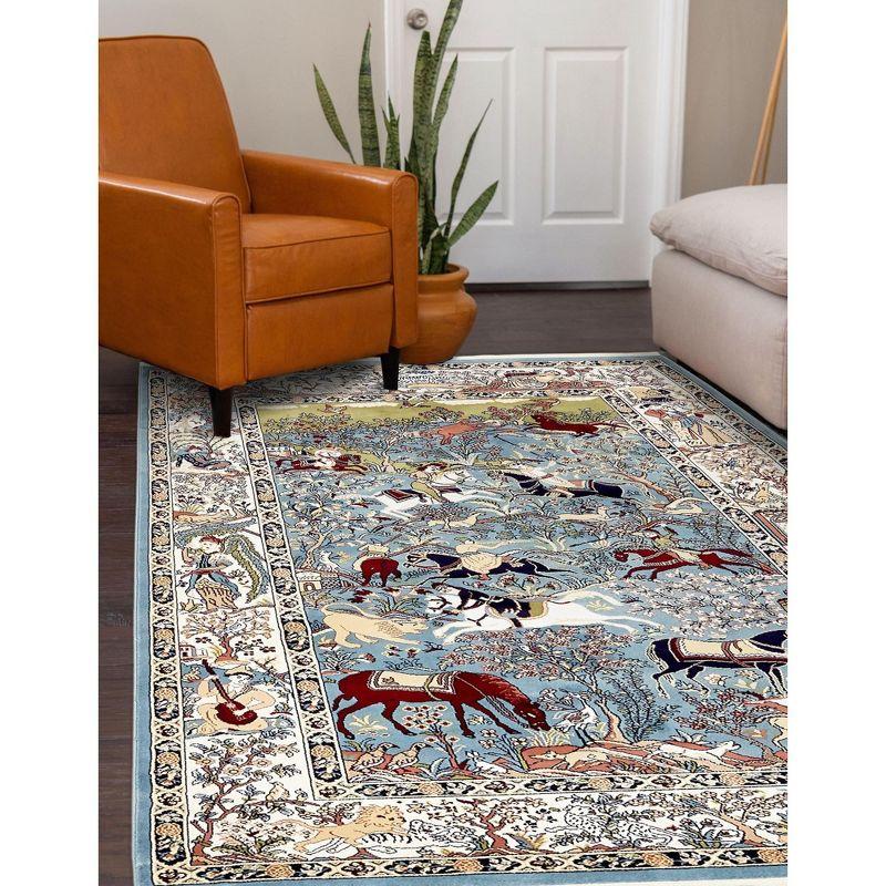 Unique Loom Narenj Birmingham Floral Indoor Woven Fringe Area Rug