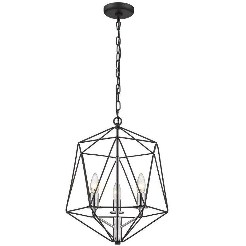 Z-Lite Geo 3 - Light Chandelier in  Matte Black/Chrome