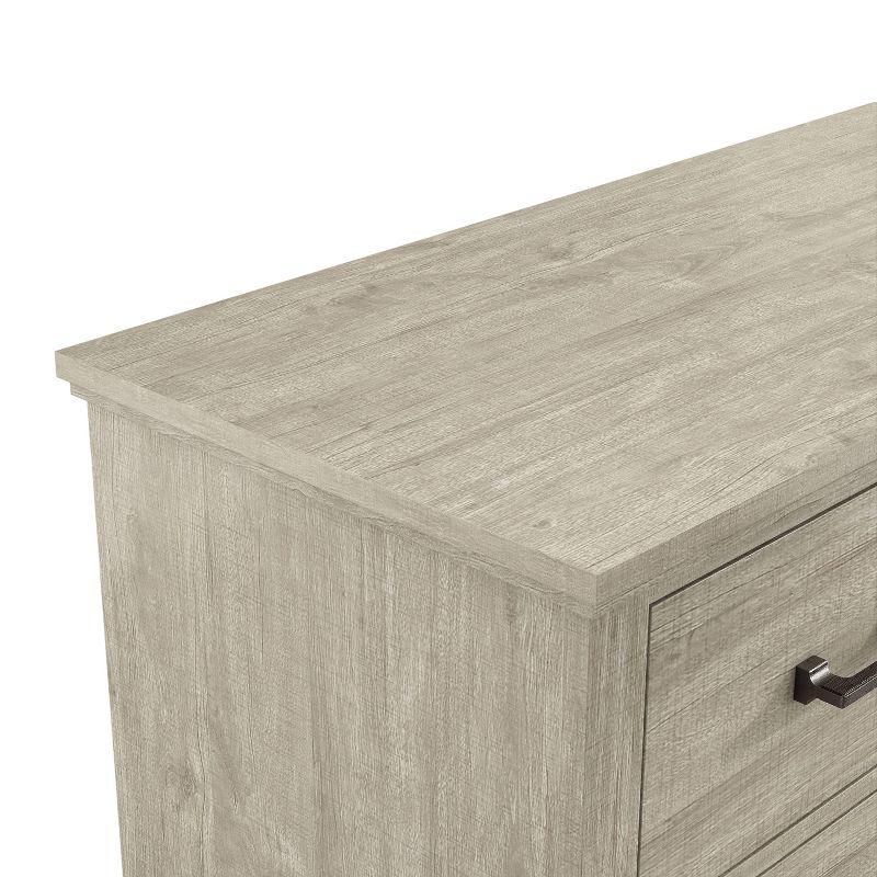 Beige 32'' Modern Nightstand with 3 Drawers and Metal Legs