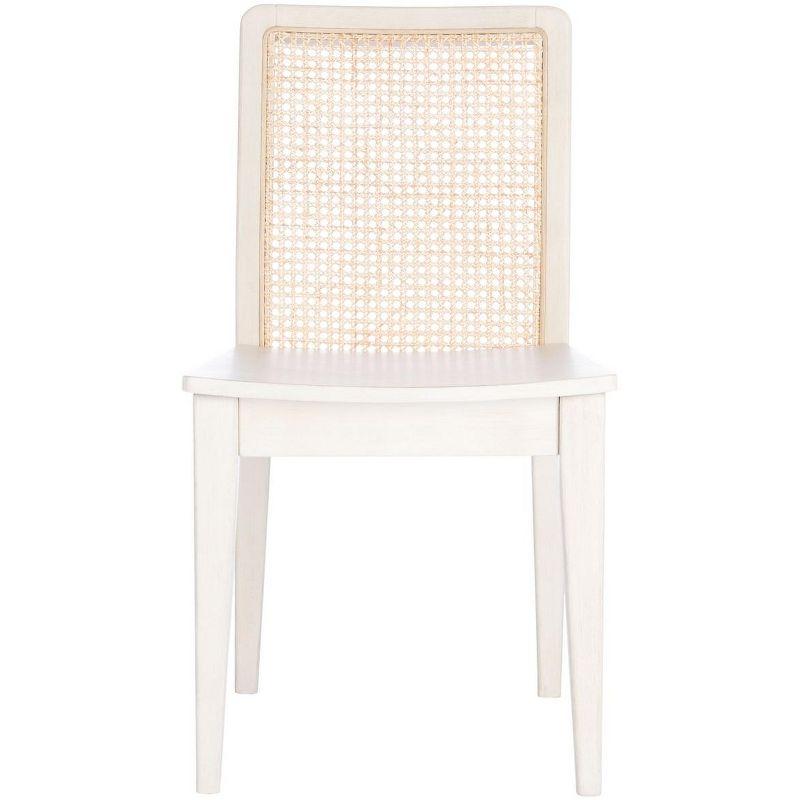 Benicio White and Natural Rattan Coastal Side Chair