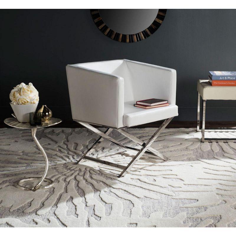 Celine Chair - FOX2033 - White/Chrome - Safavieh
