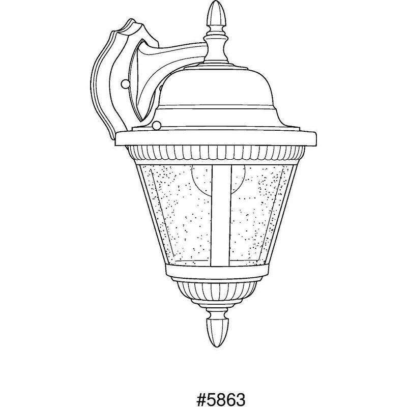 Progress Lighting Westport 1-Light Medium Wall Lantern in Antique Bronze with Beaded Detailing and Seeded Glass Shade