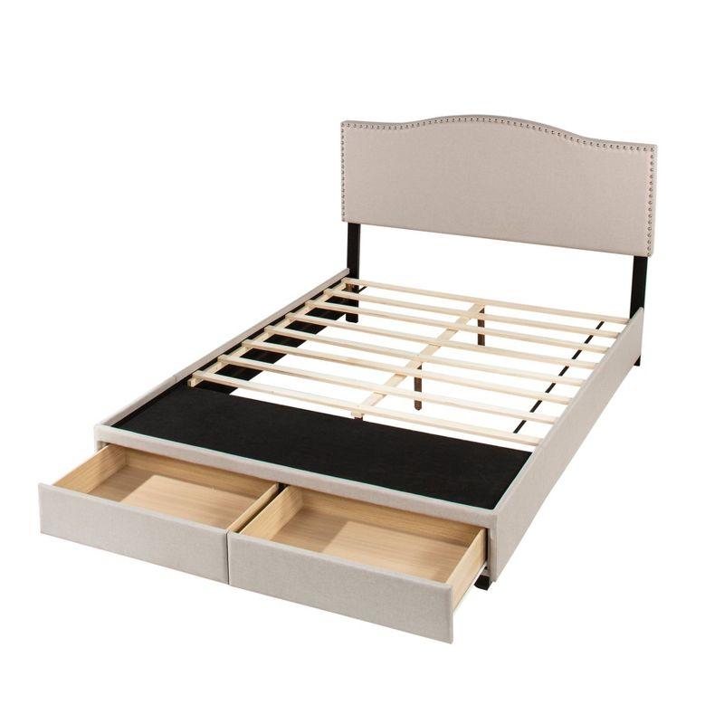 King Kiley Upholstered Storage Bed Gray - Hillsdale Furniture: Polyester, Foam-Filled, Wood Frame, Transitional Style