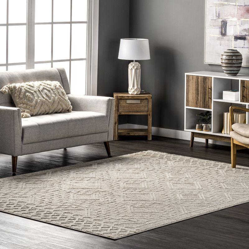Nuloom Cameron Moroccan 8x10 Indoor Area Rug for Living Room Bedroom Dining Room Kitchen, Beige/Ivory