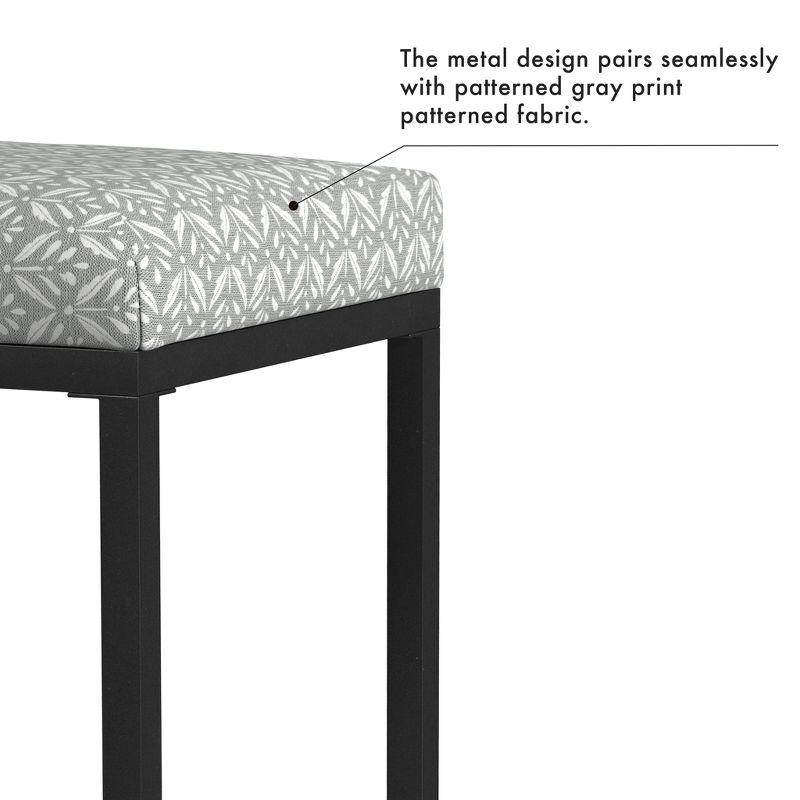 24" Open Back Metal Counter Height Barstool Gray - HomePop: Kitchen Island Seating, Industrial Design