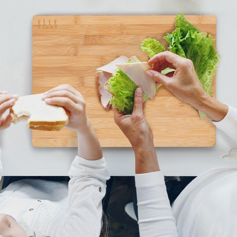 11x15.25 Bamboo Cutting Board, Tan Durable and Stylish, Reversible Chopping Board