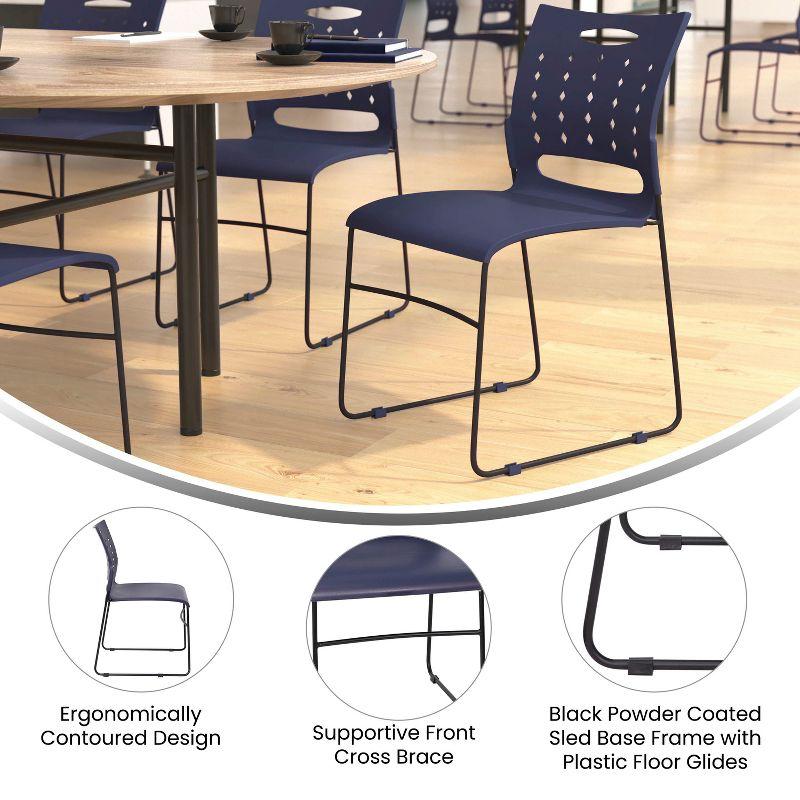 Heidi 881 lb. Capacity Sled Base Stack Chair with Air-Vent Back (Set of 5)