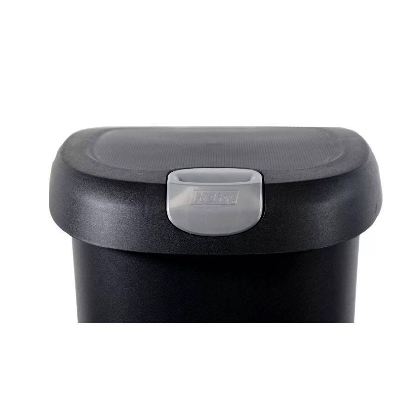 Hefty 12.3gal Slim Step Trash Can with Locking Lid Black