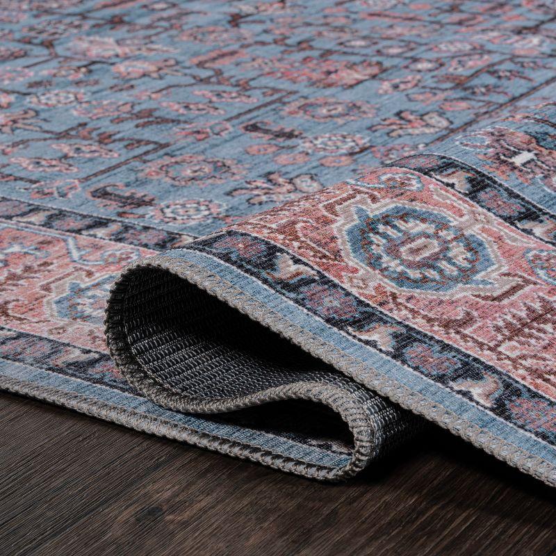 Kemer All-Over Persian Machine-Washable Blue/Red/Brown 8 ft. x 10 ft. Area Rug - JONATHAN Y