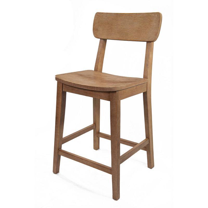 Torino Rustic Wire-Brushed 40" Gray Wood Counter Stool