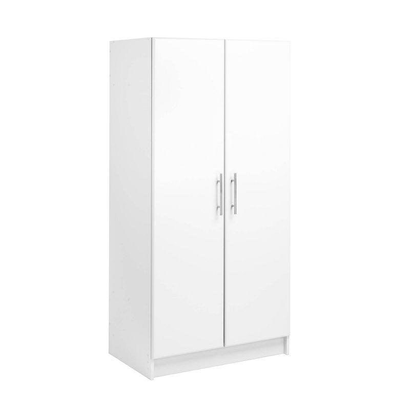 White 72" Transitional Laminated Wardrobe Cabinet