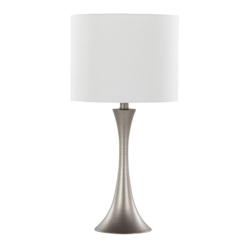 Lenuxe 24" Off-White and Frosted Silver Metal Table Lamps Set