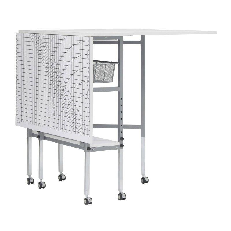 58.5'' x 36.75'' Foldable Sewing Table with Wheels