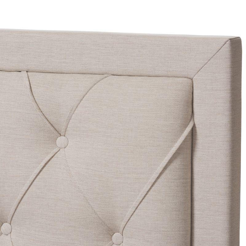 King Aurelie Modern and Contemporary Fabric Upholstered Storage Bed Light Beige - Baxton Studio: Wood Frame, Polyester Fill, No Box Spring Needed