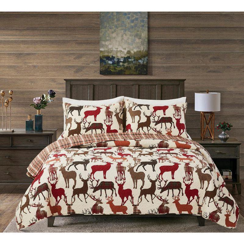 Colton Lodge Cotton Reversible Quilt Set